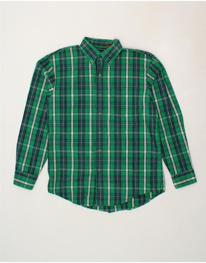IZOD Mens Shirt Medium Green Check Vintage Izod and Second-Hand Izod from Messina Hembry 