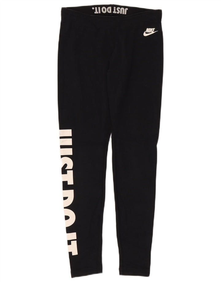 Женские леггинсы с рисунком Nike UK 10, маленькие черные хлопковые
