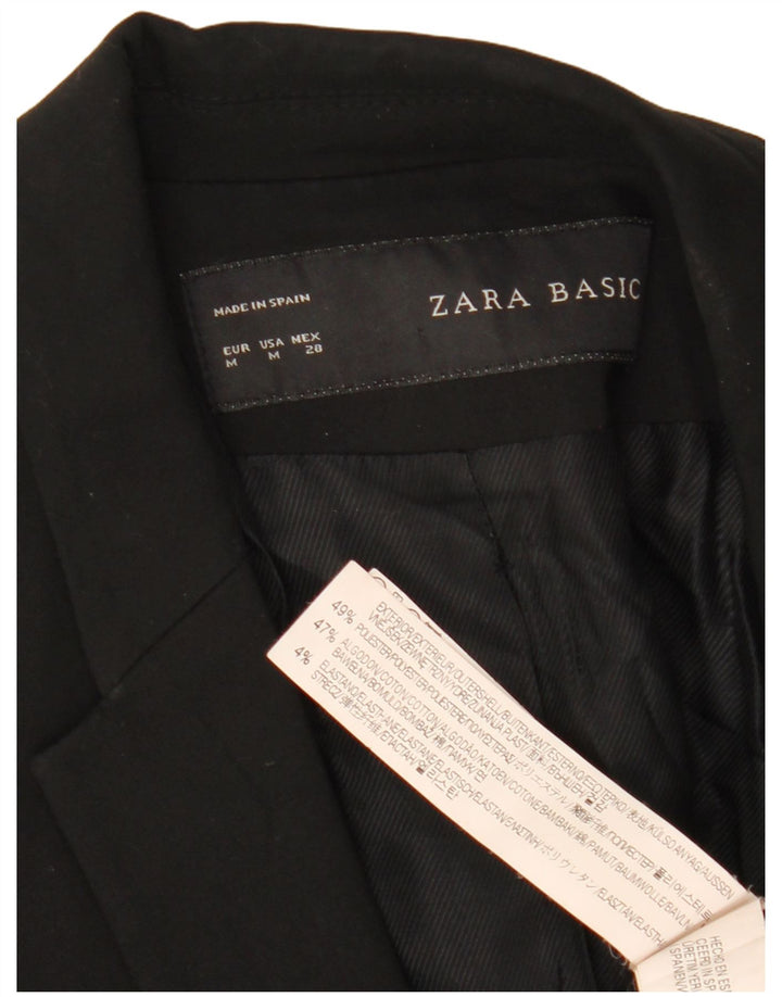 Женский пиджак ZARA на 1 пуговице UK 12, средний черный полиэстер