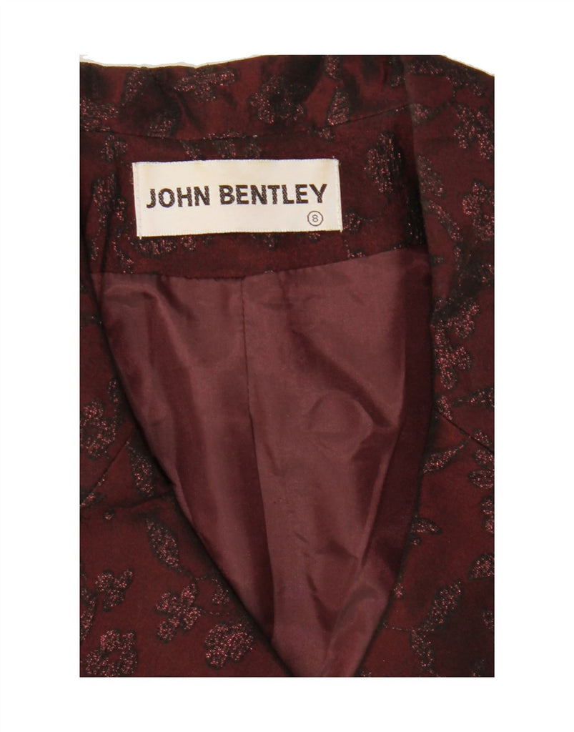 JOHN BENTLEY Womens 2 Piece Skirt Set UK 8/10 Small W26 Burgundy Floral Vintage John Bentley and Second-Hand John Bentley from Messina Hembry 