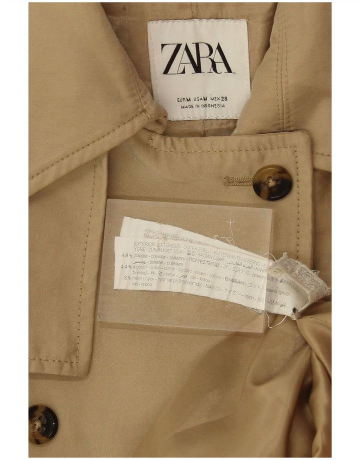 Женский тренч Zara UK 14, средний бежевый, полиэстер