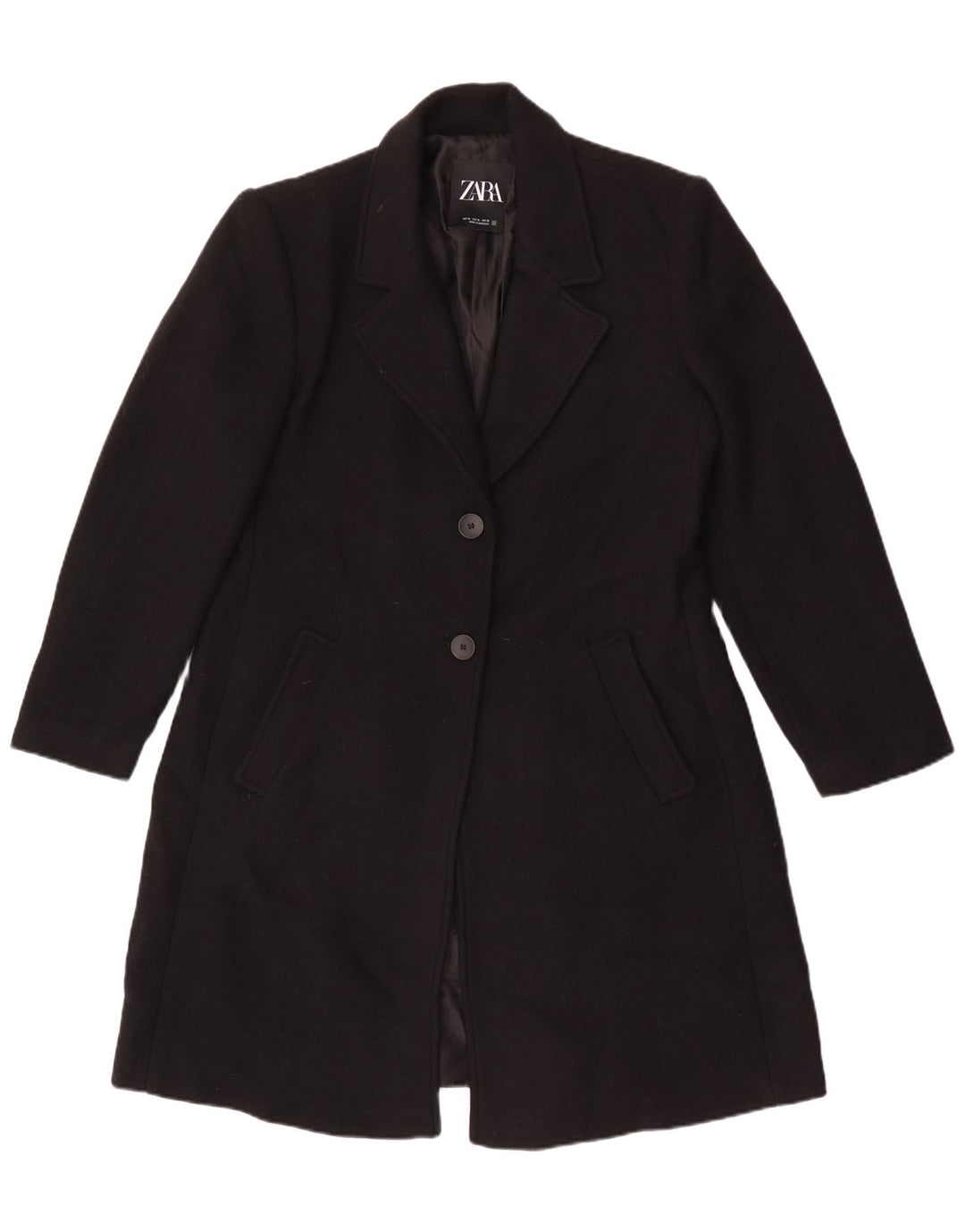 Женское пальто Zara UK 18 XL, черное шерстяное