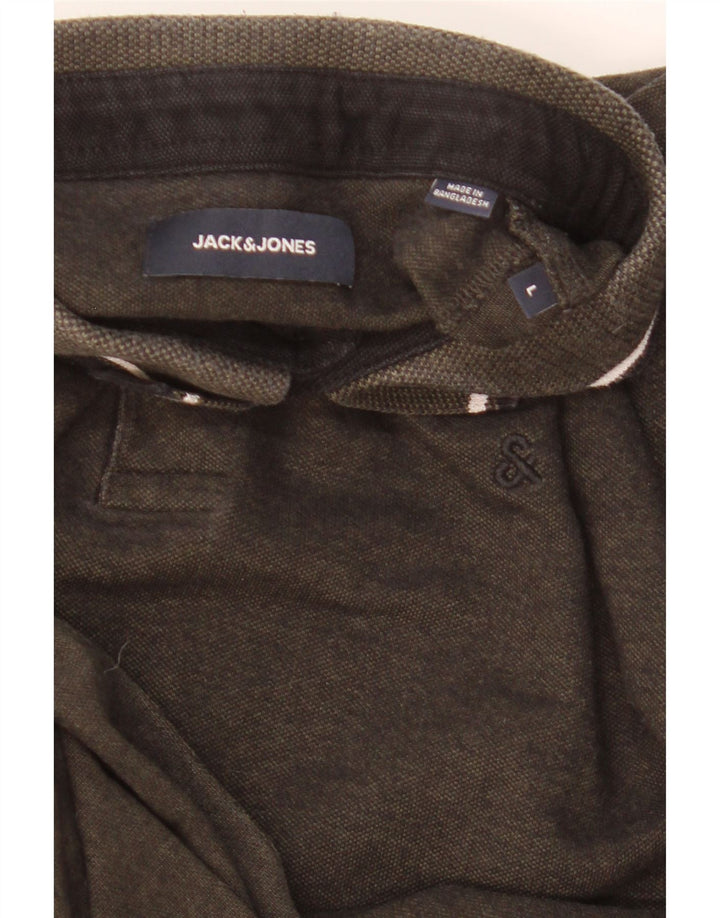 Мужская рубашка поло JACK & JONES, большая, хаки, в полоску