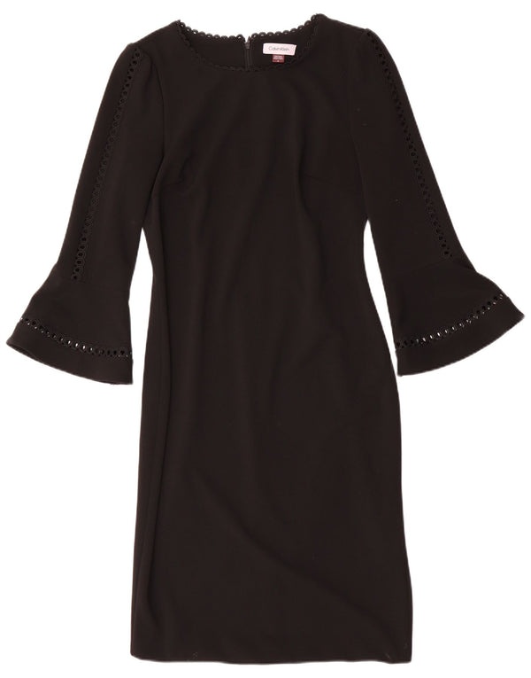 Женское платье-футляр с рукавом 3/4 CALVIN KLEIN, США 8, средний черный полиэстер