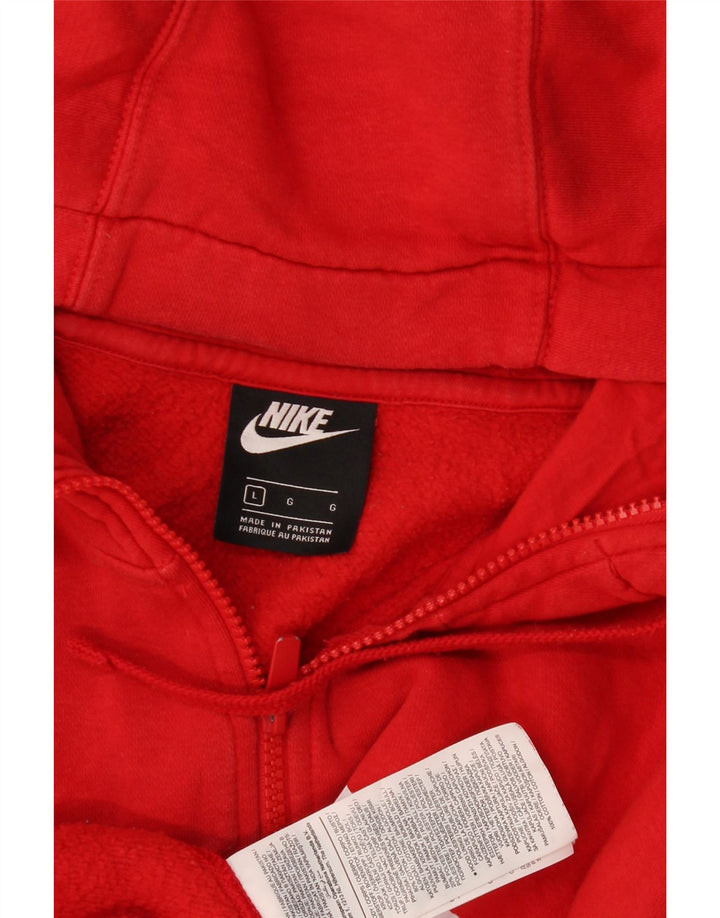 Мужской свитер с капюшоном на молнии Nike, большой красный хлопковый
