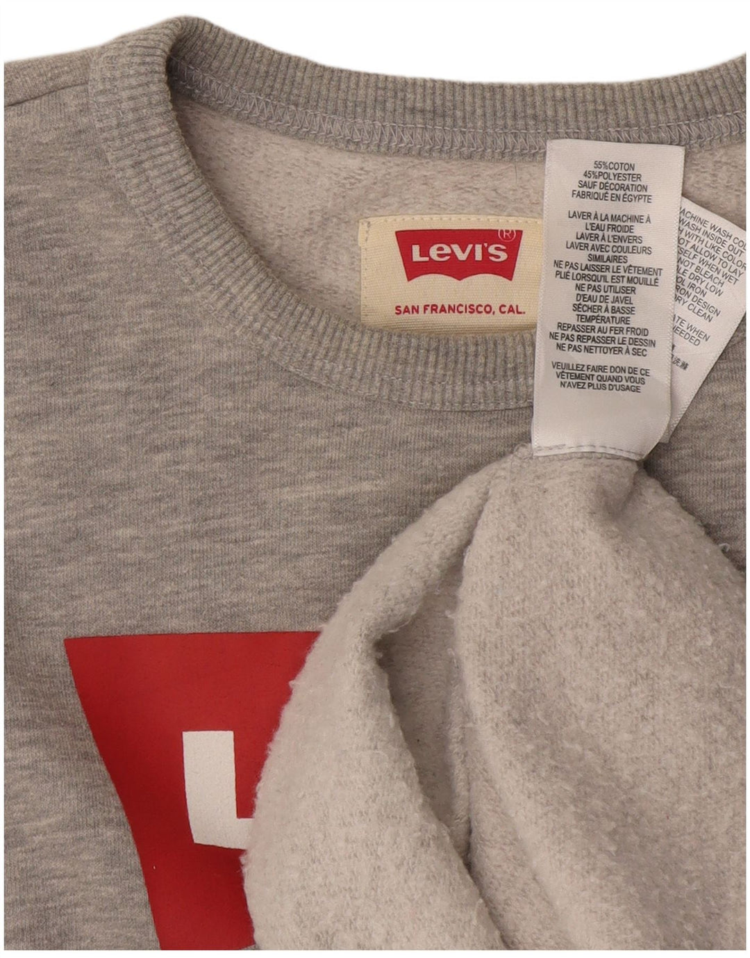 Толстовка с рисунком LEVI'S для мальчиков, 12-13 лет, серый хлопок