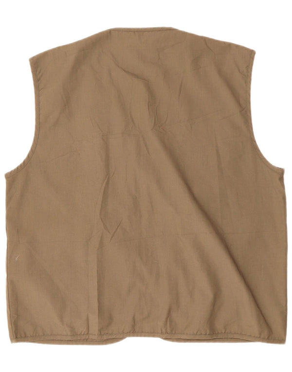 Мужской универсальный жилет VINTAGE UK 40, большой размер, коричневый хлопок