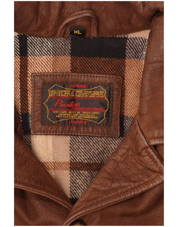 Винтажная мужская кожаная куртка UK 42 XL Коричневая кожаная