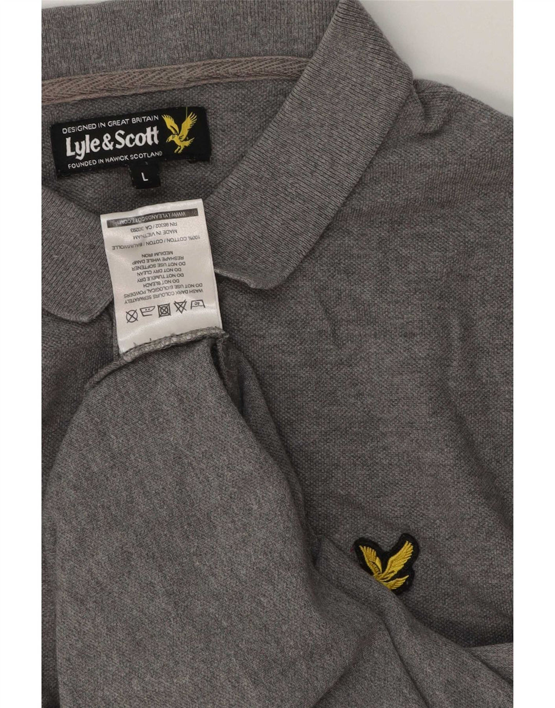 Мужская рубашка-поло Lyle & Scott, большая серая хлопковая ткань