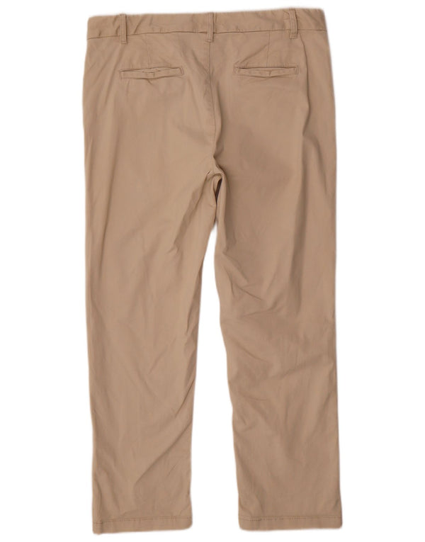 Женские прямые укороченные брюки Fat Face UK 14, большие W32 L25, бежевый хлопок