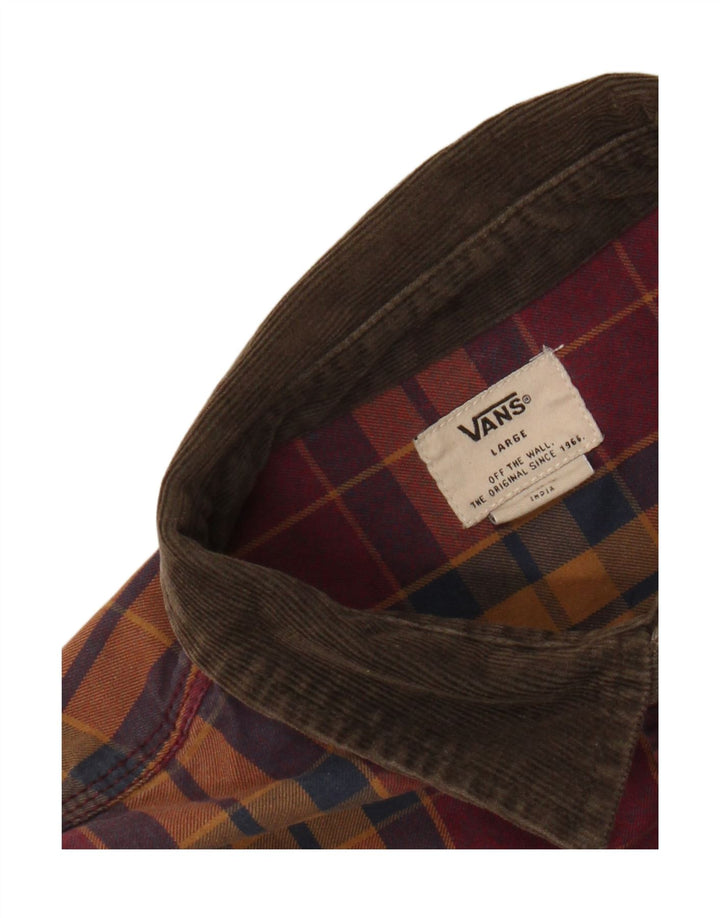 Мужская рубашка Vans в крупную бордовую клетку