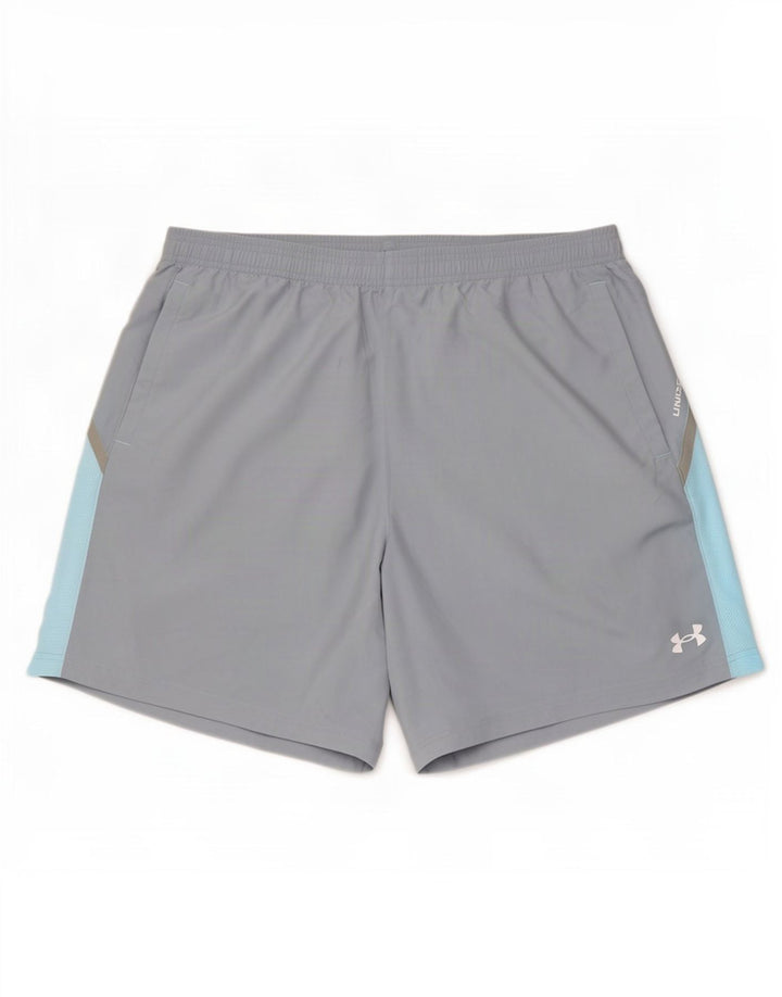 Мужские спортивные шорты Under Armour XL, серые, полиэстер с цветными блоками