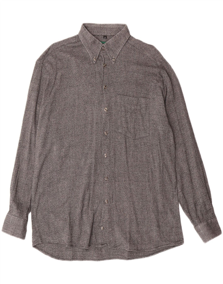 CLUB D'AMINGO Mens Shirt Size 42 Large Grey Flecked Cotton Vintage Club D'Amingo and Second-Hand Club D'Amingo from Messina Hembry 