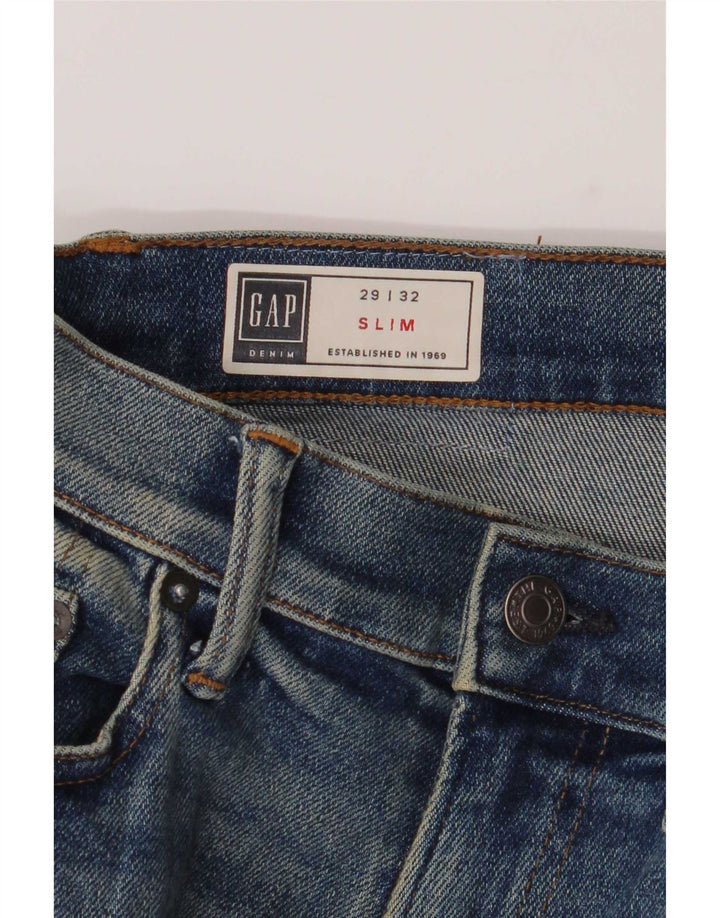 Мужские узкие джинсы Gap W29 L32 синие, хлопок