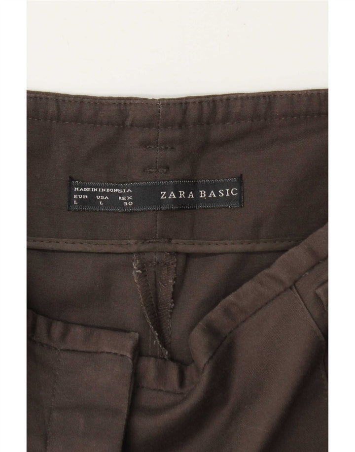Женские брюки чинос Zara, большие W34 L27, коричневые