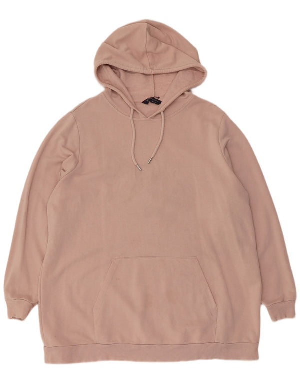 Женский джемпер с капюшоном Marks & Spencer UK 22 3XL, розовый хлопок