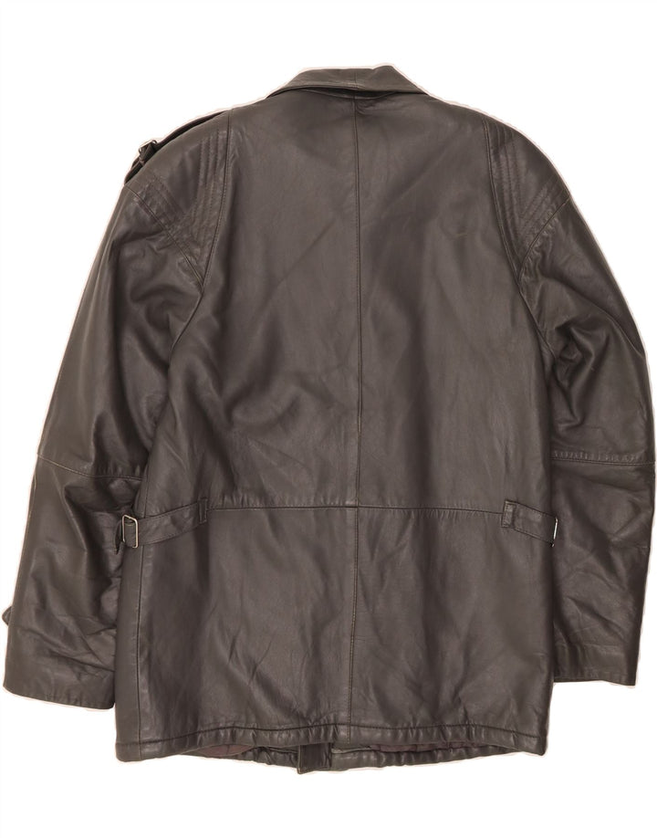 ESSEBI Mens Leather Jacket IT 46 Small Grey Leather Vintage Essebi and Second-Hand Essebi from Messina Hembry 