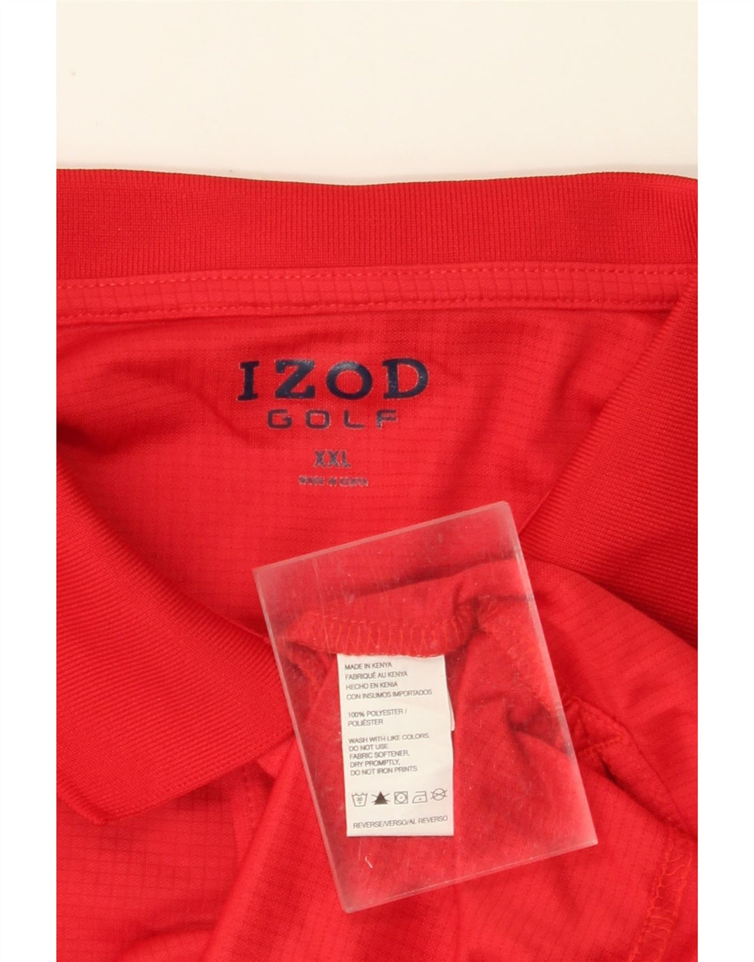 IZOD Мужская рубашка поло 2XL красная полиэстер