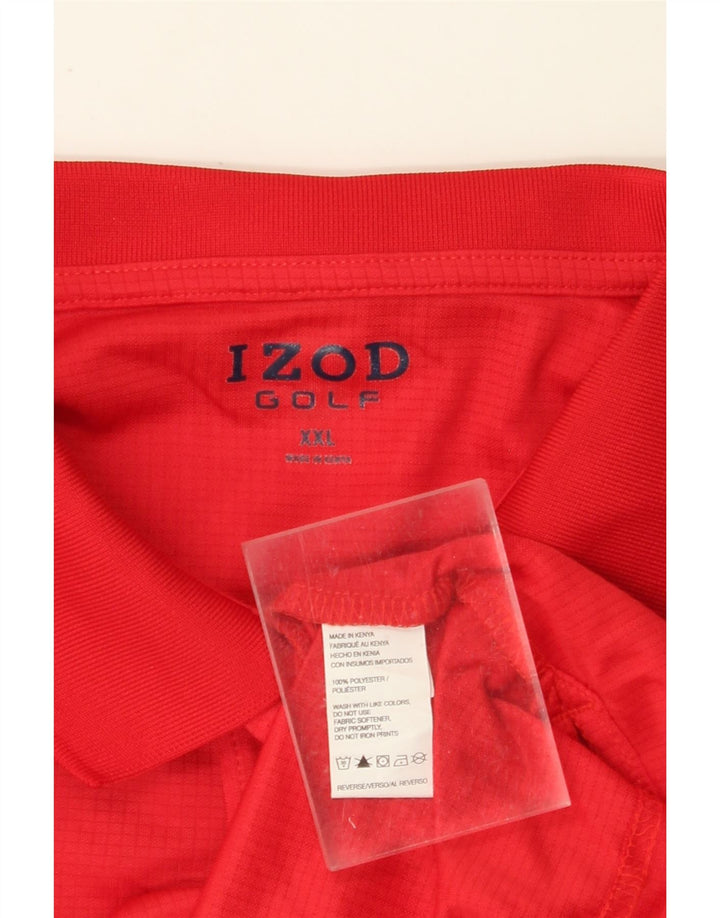 IZOD Мужская рубашка поло 2XL красная полиэстер