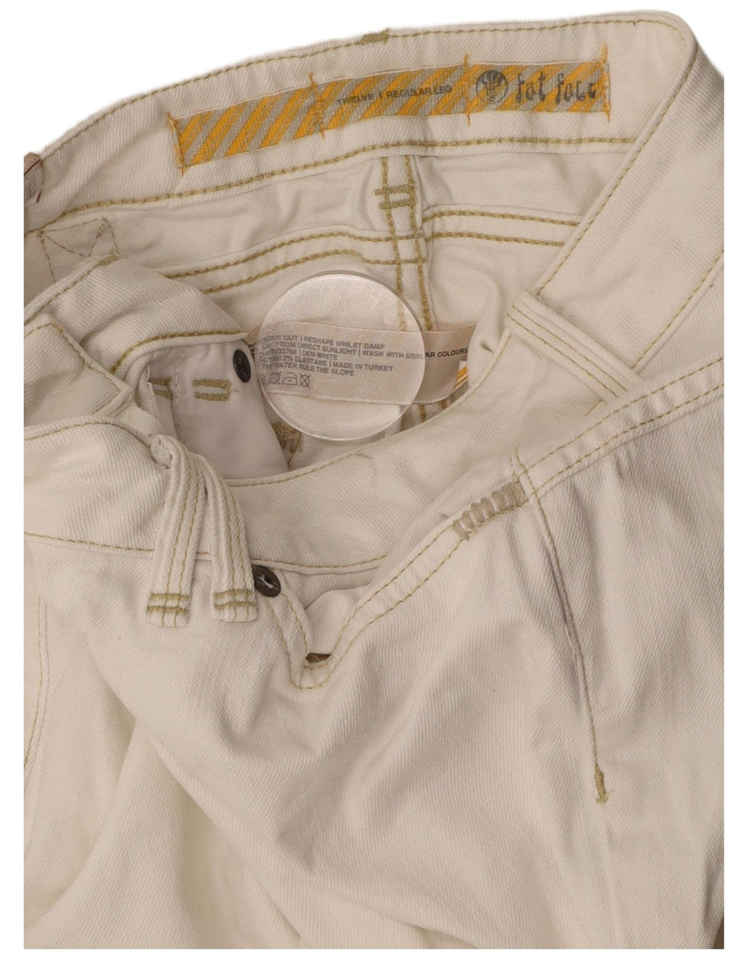 Женские прямые джинсы FAT FACE с низкой талией, Великобритания 12, средние W32 L31, белые