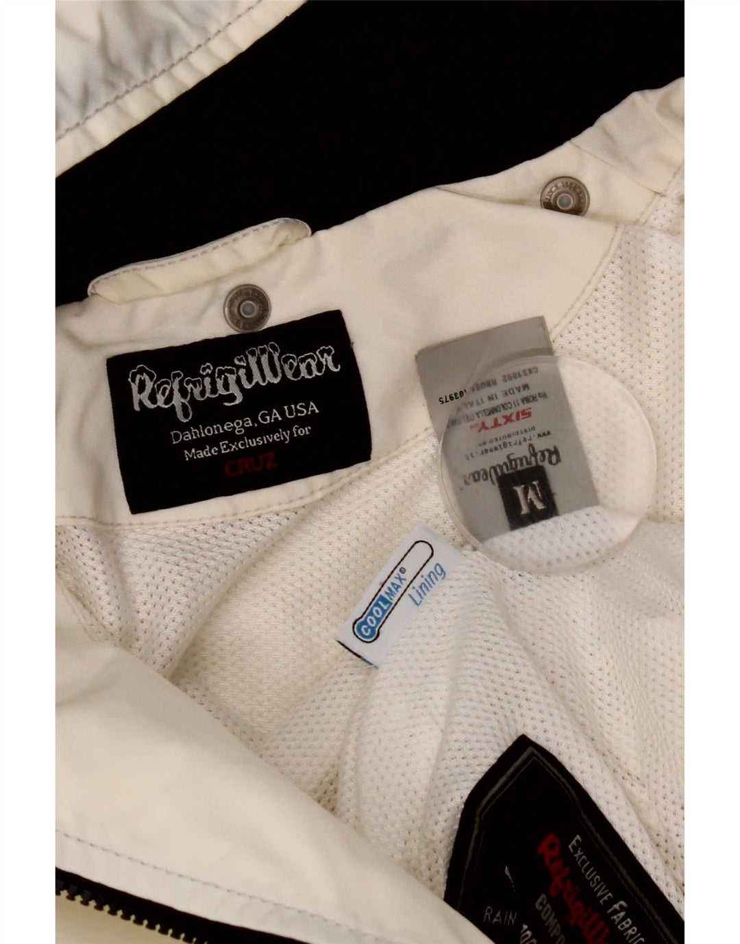 Refrigiwear Женская укороченная куртка-дождевик с капюшоном UK 12, средний белый полиамид