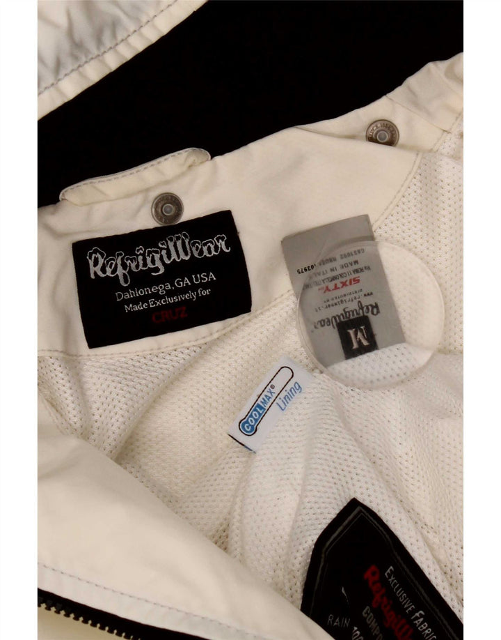 Refrigiwear Женская укороченная куртка-дождевик с капюшоном UK 12, средний белый полиамид