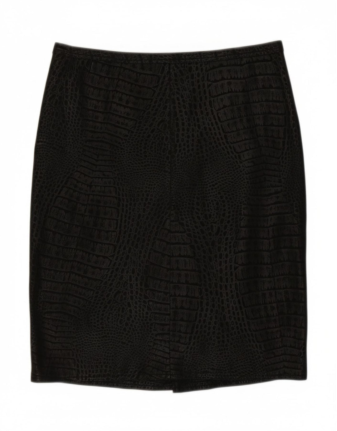 VINTAGE Womens Leather Skirt W30 Medium  Black Animal Print Vintage Vintage and Second-Hand Vintage from Messina Hembry 