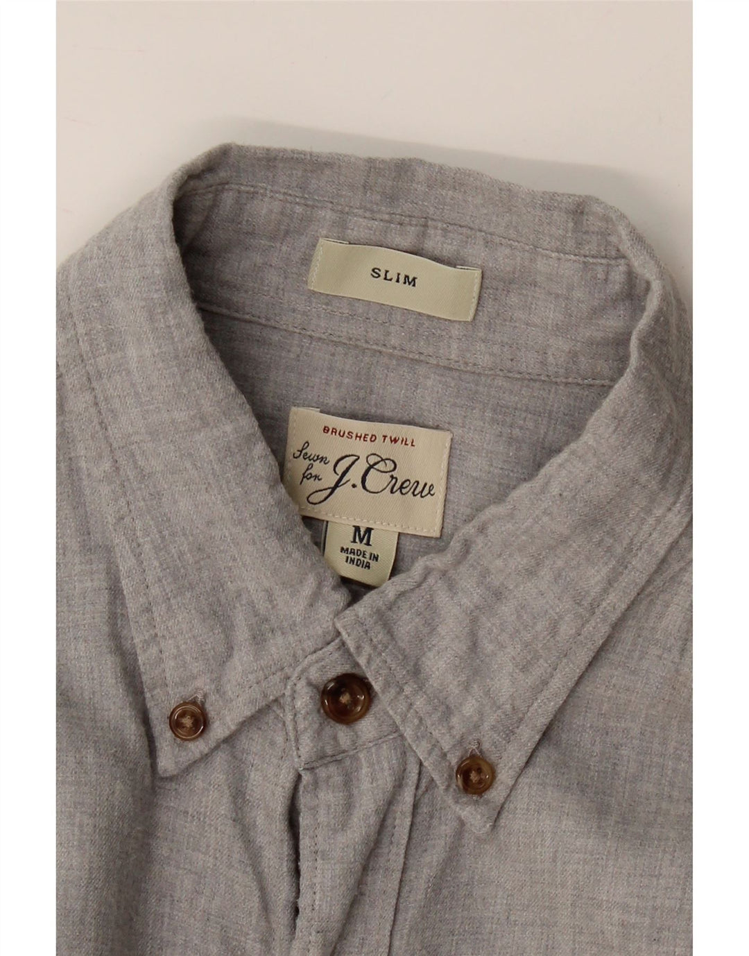 J. CREW Mens Slim Shirt Medium Grey Cotton Vintage J. Crew and Second-Hand J. Crew from Messina Hembry 