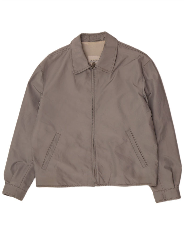 Мужская куртка-бомбер Trussardi IT 52 XL Серая Полиэстер Классика
