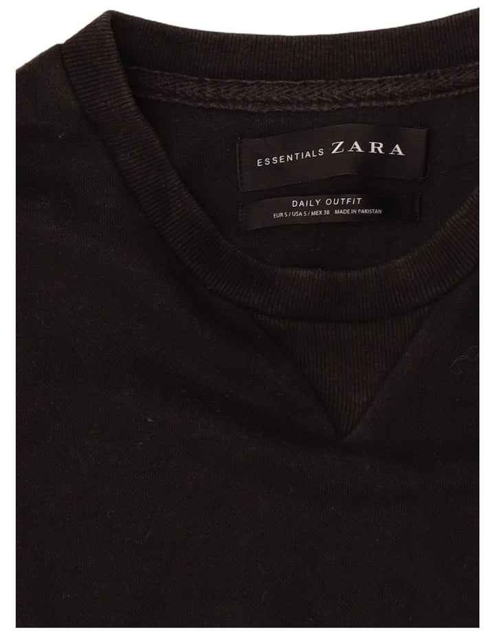 Мужской свитер Zara, маленький черный хлопковый джемпер