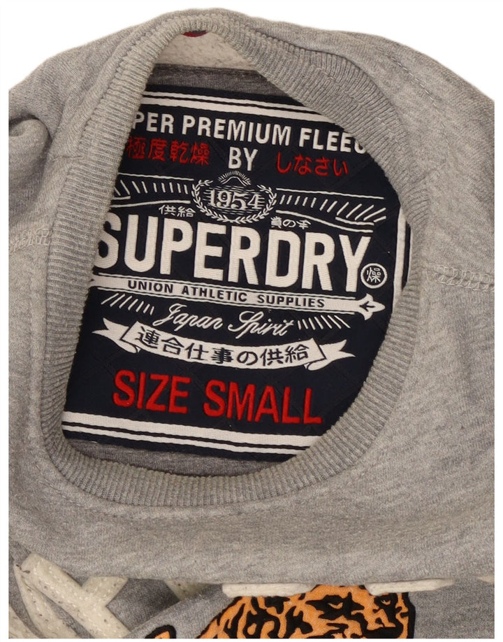 Мужской свитшот с рисунком Superdry, маленький серый хлопковый джемпер