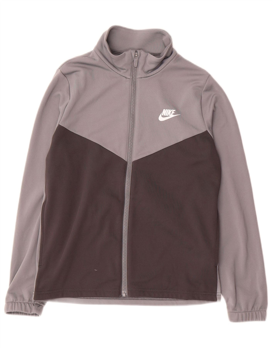 Спортивный костюм Nike для мальчиков с графическим рисунком, куртка 12–13 лет, большой серый цвет с цветными блоками