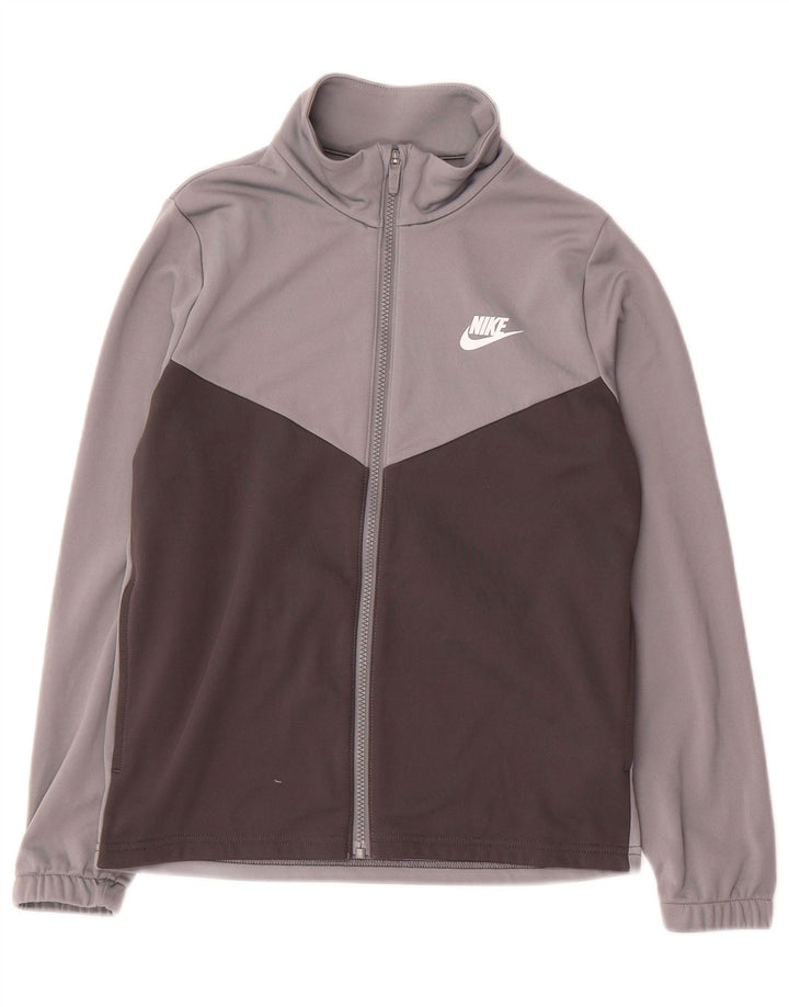 Спортивный костюм Nike для мальчиков с графическим рисунком, куртка 12–13 лет, большой серый цвет с цветными блоками
