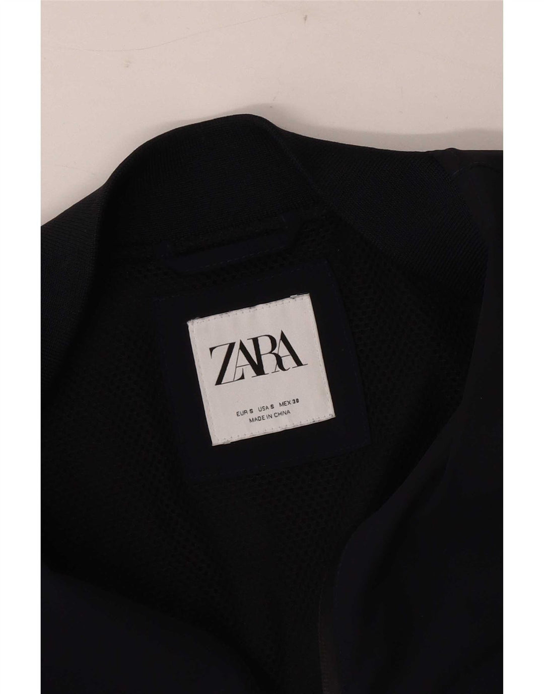 Мужская куртка-бомбер Zara UK 36, маленькая, темно-синяя