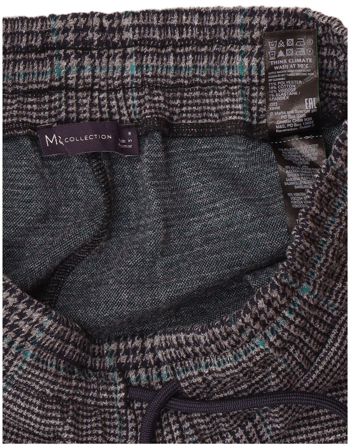 Женские спортивные брюки MARKS & SPENCER UK 8, маленькие серые с узором «гусиные лапки»