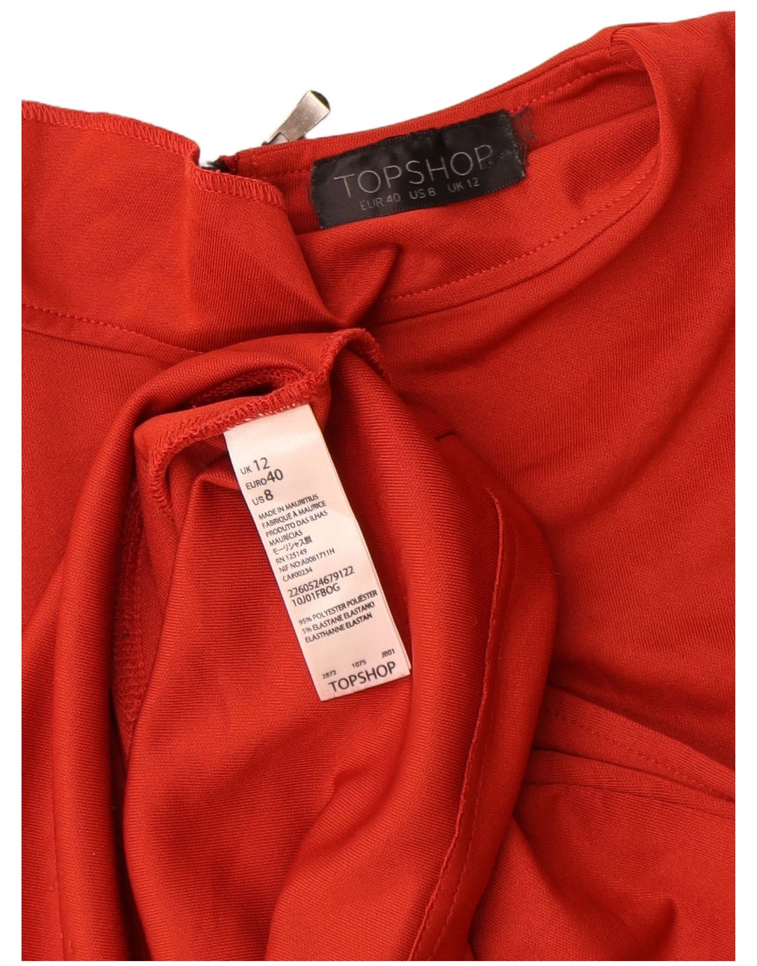 Женское платье-футболка Topshop UK 12, средний красный полиэстер