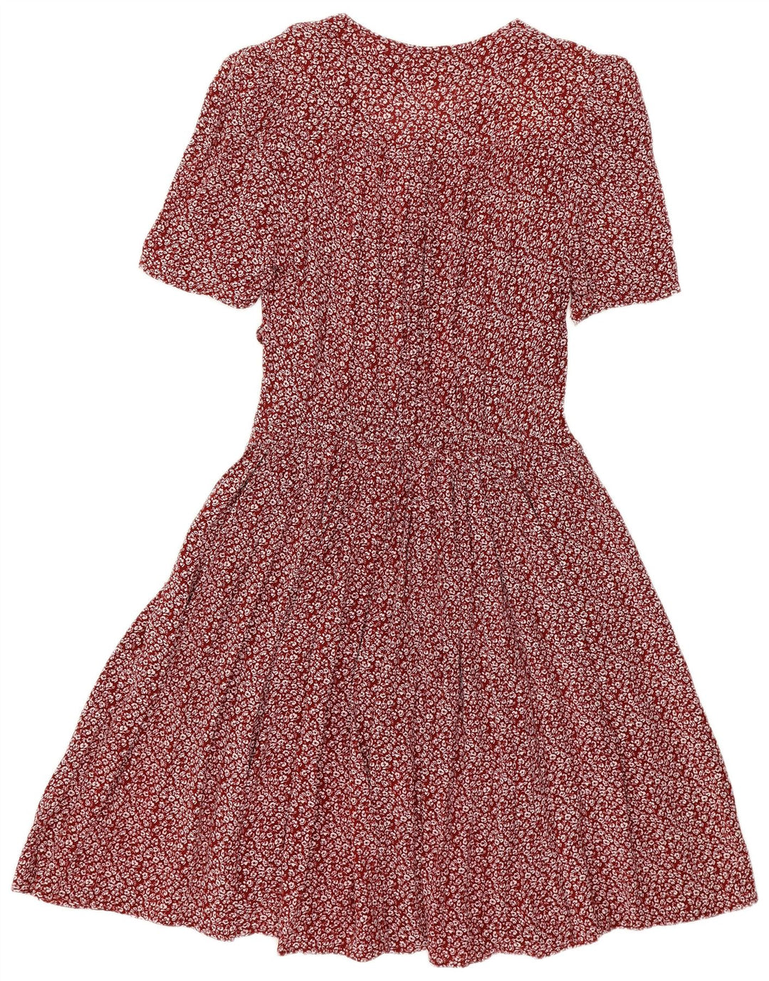 ВИНТАЖНОЕ женское платье в стиле ампир, Великобритания 14, большое бордовое с цветочным принтом