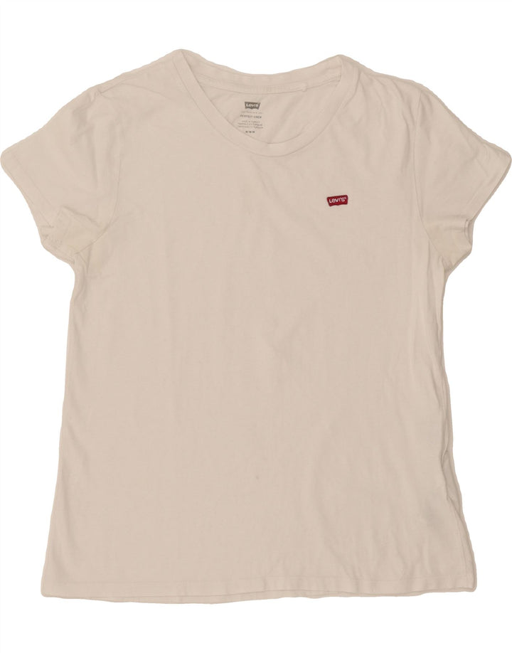LEVI'S Womens T-Shirt Top UK 12 Medium White Cotton Vintage Levi's and Second-Hand Levi's from Messina Hembry 