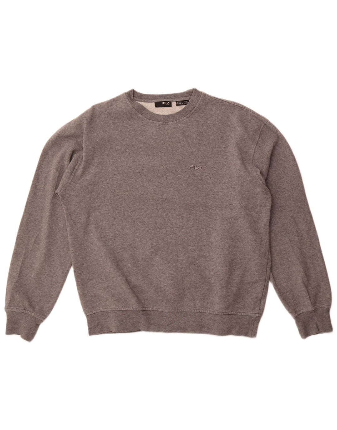 Мужской свитшот Fila, хлопковый джемпер среднего серого цвета