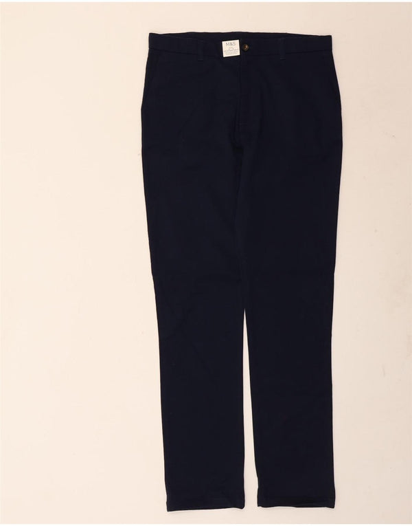 Узкие брюки-чиносы Marks & Spencer для мальчиков 14–15 лет W34 L30 Темно-синие