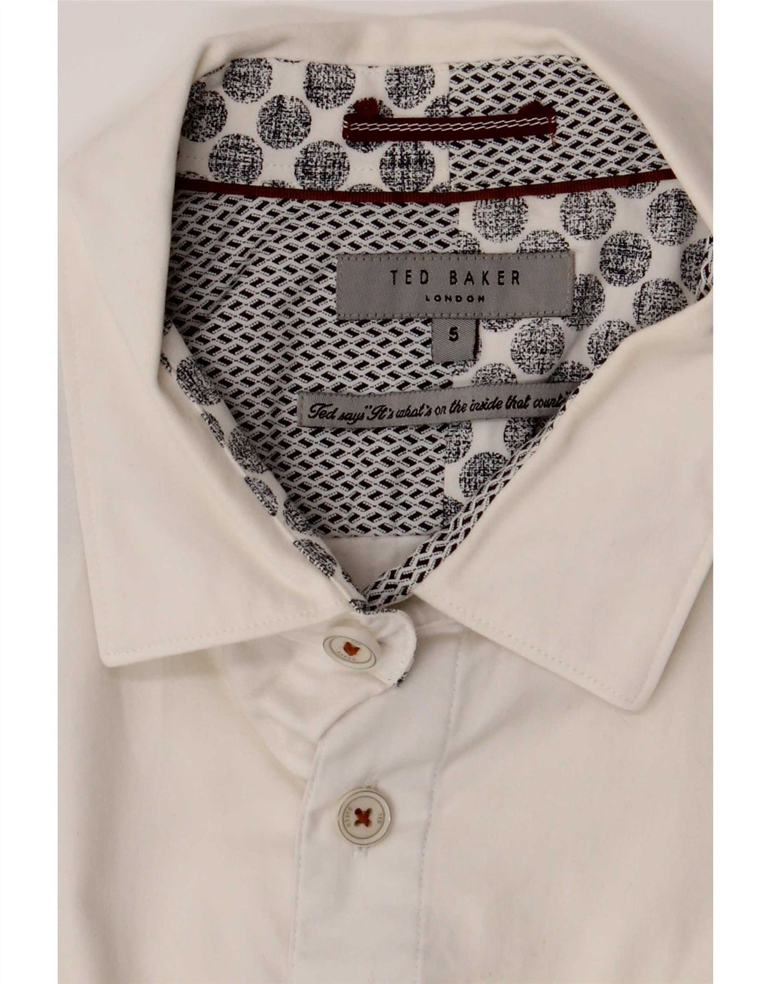 Мужская рубашка Ted Baker, размер 5 XL, белый хлопок