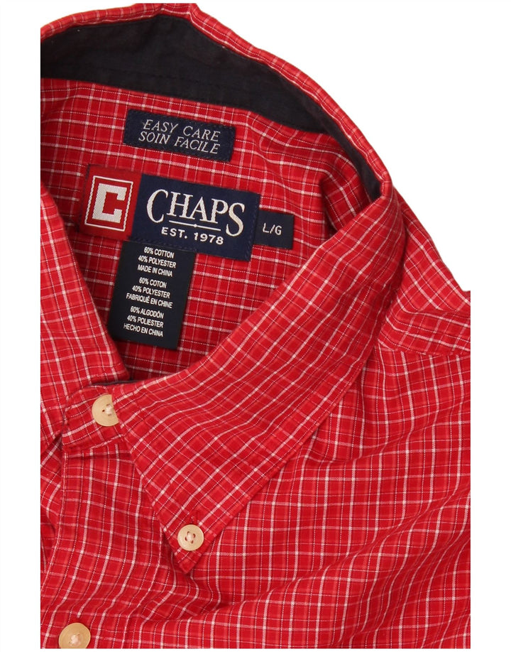 Мужская рубашка CHAPS с коротким рукавом, большая красная клетка, хлопок