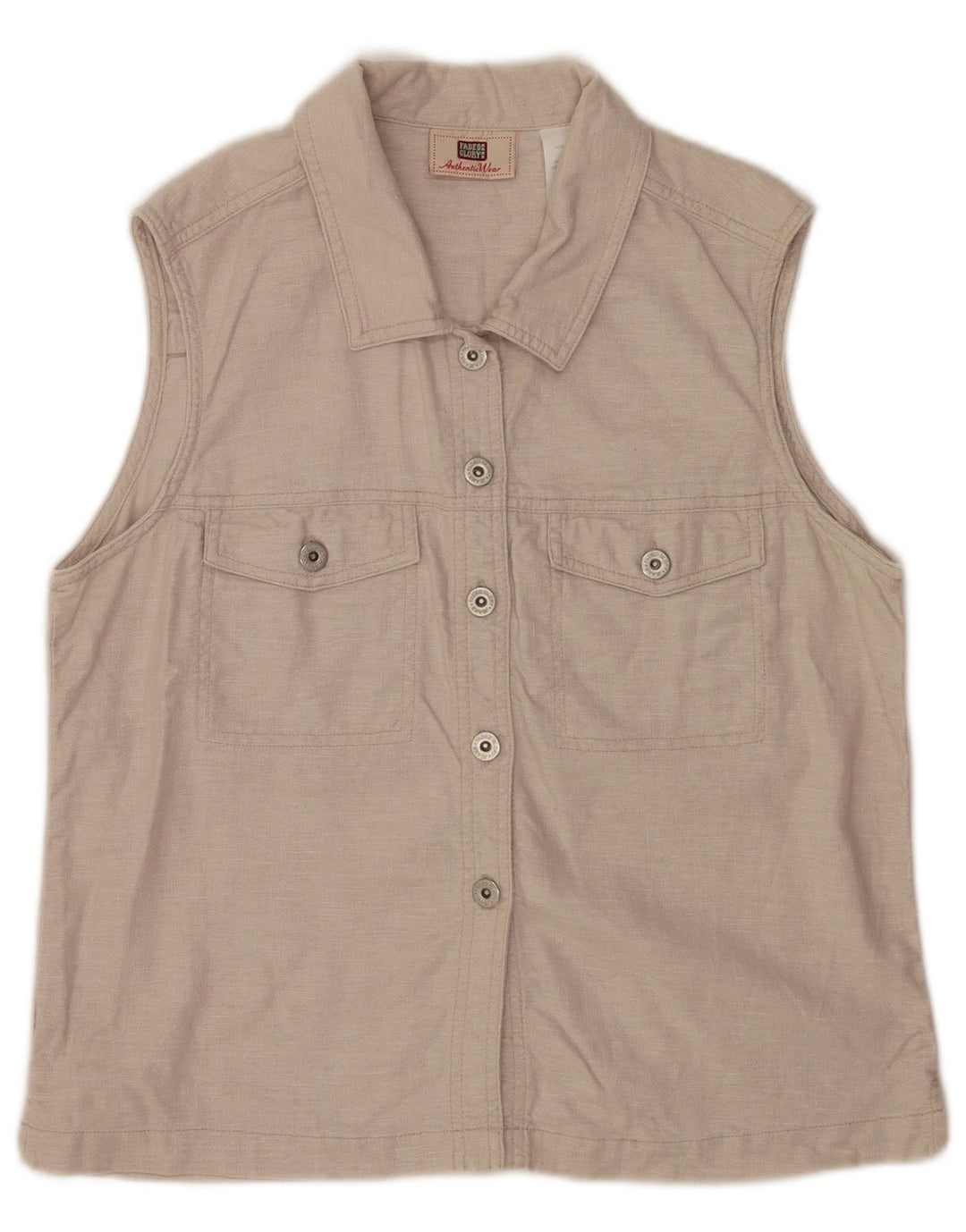 Женская блузка-рубашка без рукавов Faded Glory, Великобритания, 16, большая, серая, льняная