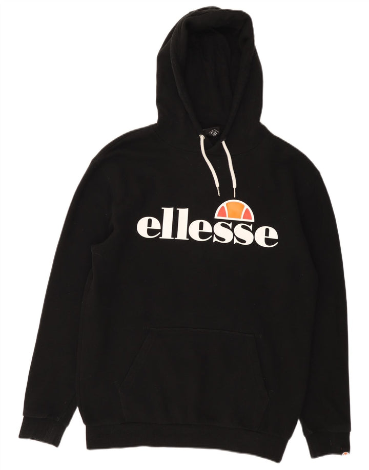Мужской джемпер с капюшоном Ellesse, маленький черный, хлопковый