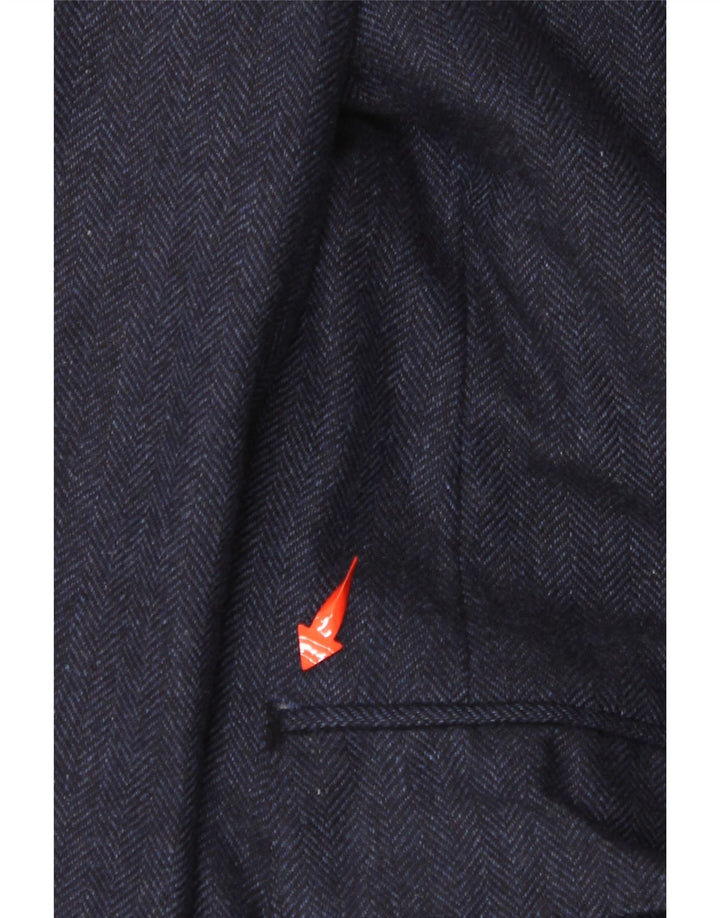 CANALI Мужской пиджак с 2 пуговицами IT 52 XL Темно-синий кашемир с узором «в елочку»