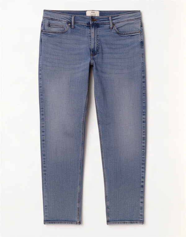 Мужские прямые джинсы Marks & Spencer W36 L29 синие, хлопок