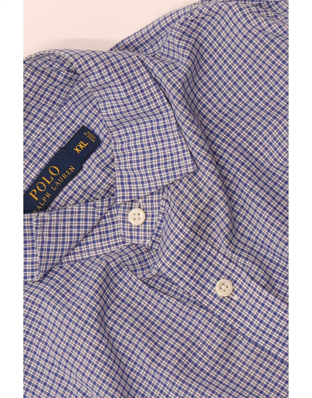 Мужская рубашка Polo Ralph Lauren 2XL, синяя клетка, хлопок