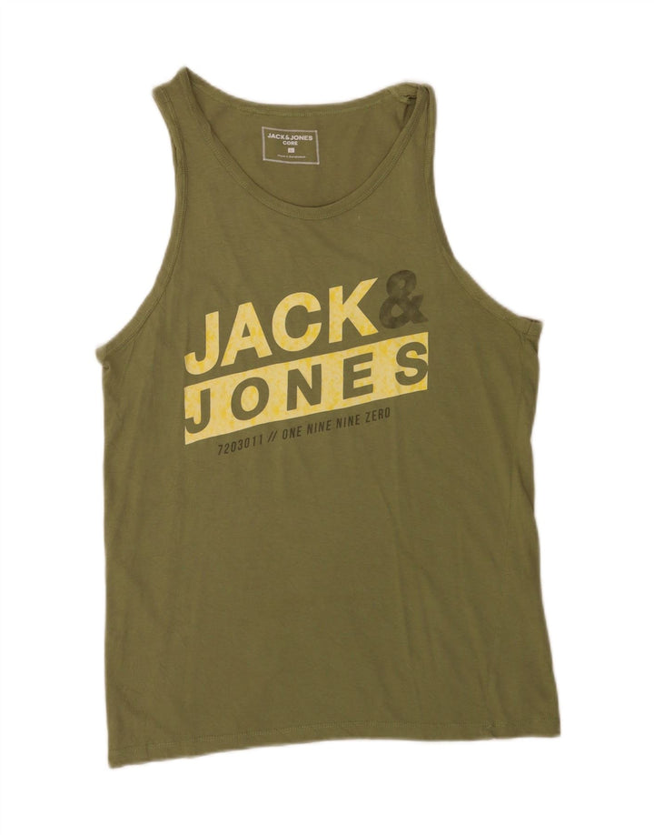 Мужской жилет с рисунком Jack & Jones, большой зеленый хлопок