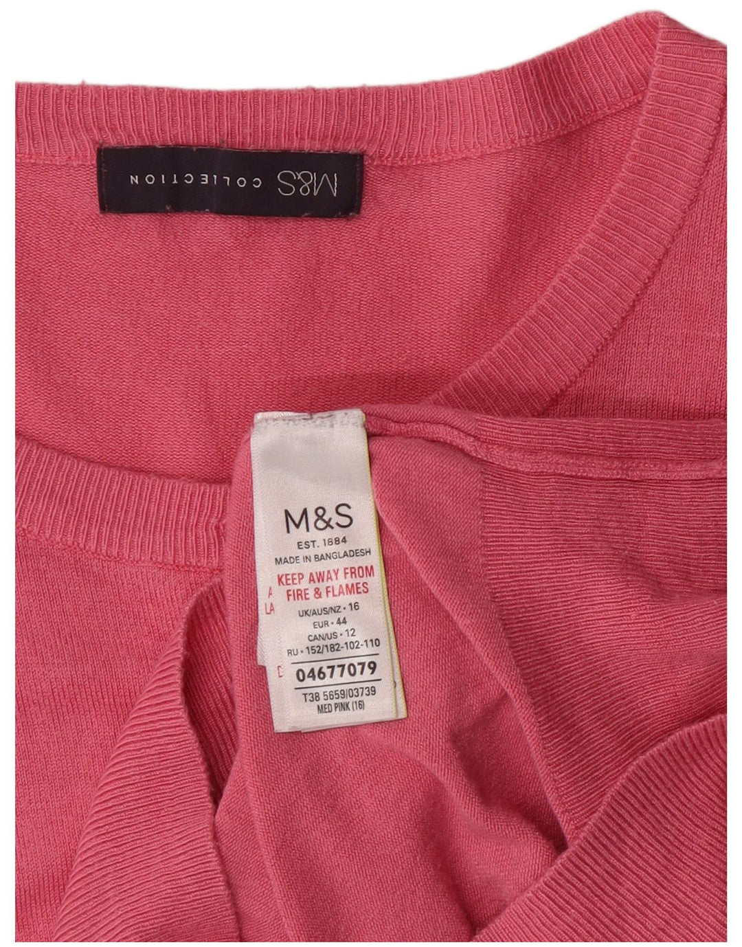 Женский кардиган Marks & Spencer UK 16, большой розовый, классический, из вискозы