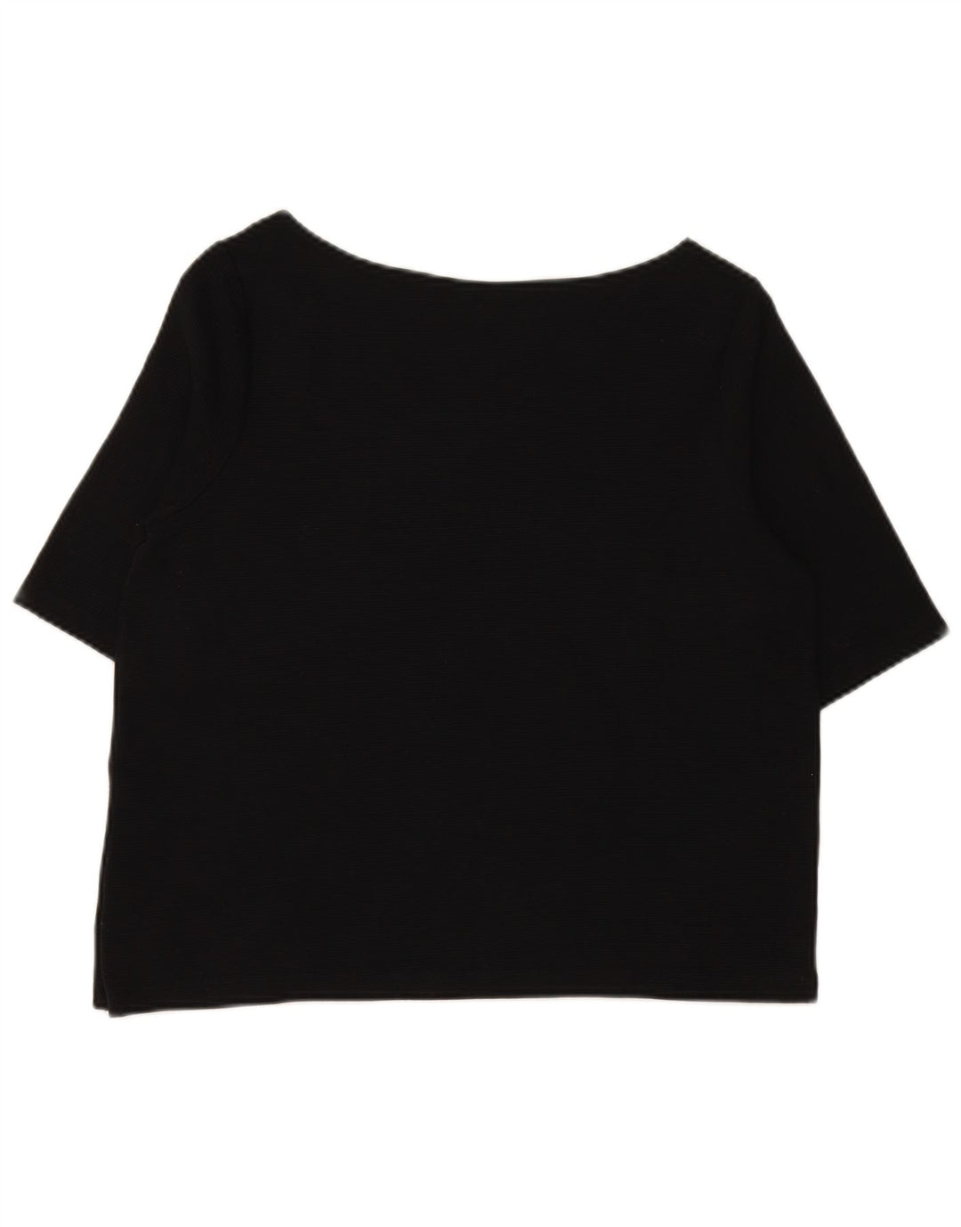 RALPH LAUREN Womens Blouse Top UK 16 Large Black Cotton